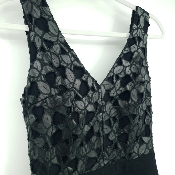 Sam Edelman Women Size 2 Shorts Romper Black Faux Leather Floral Lace Club Rave - Picture 3 of 7